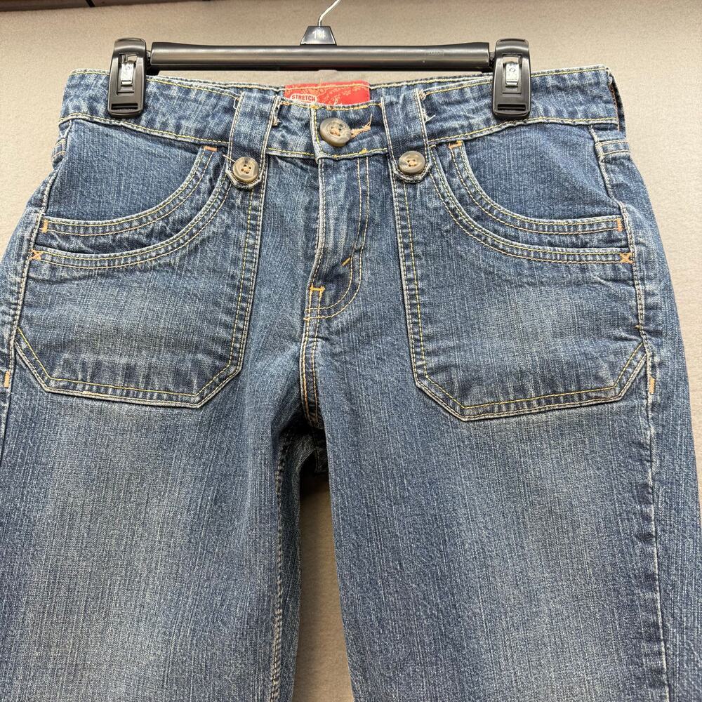 Levi Strauss Signature Jeans Women's 8 Blue Carpi Patch Pockets Y2K Preppy EUC - Picture 2 of 11